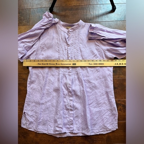 LL Bean Womens 100% linen Casual Boho Long sleeve Button Down Size XL - Picture 4 of 6